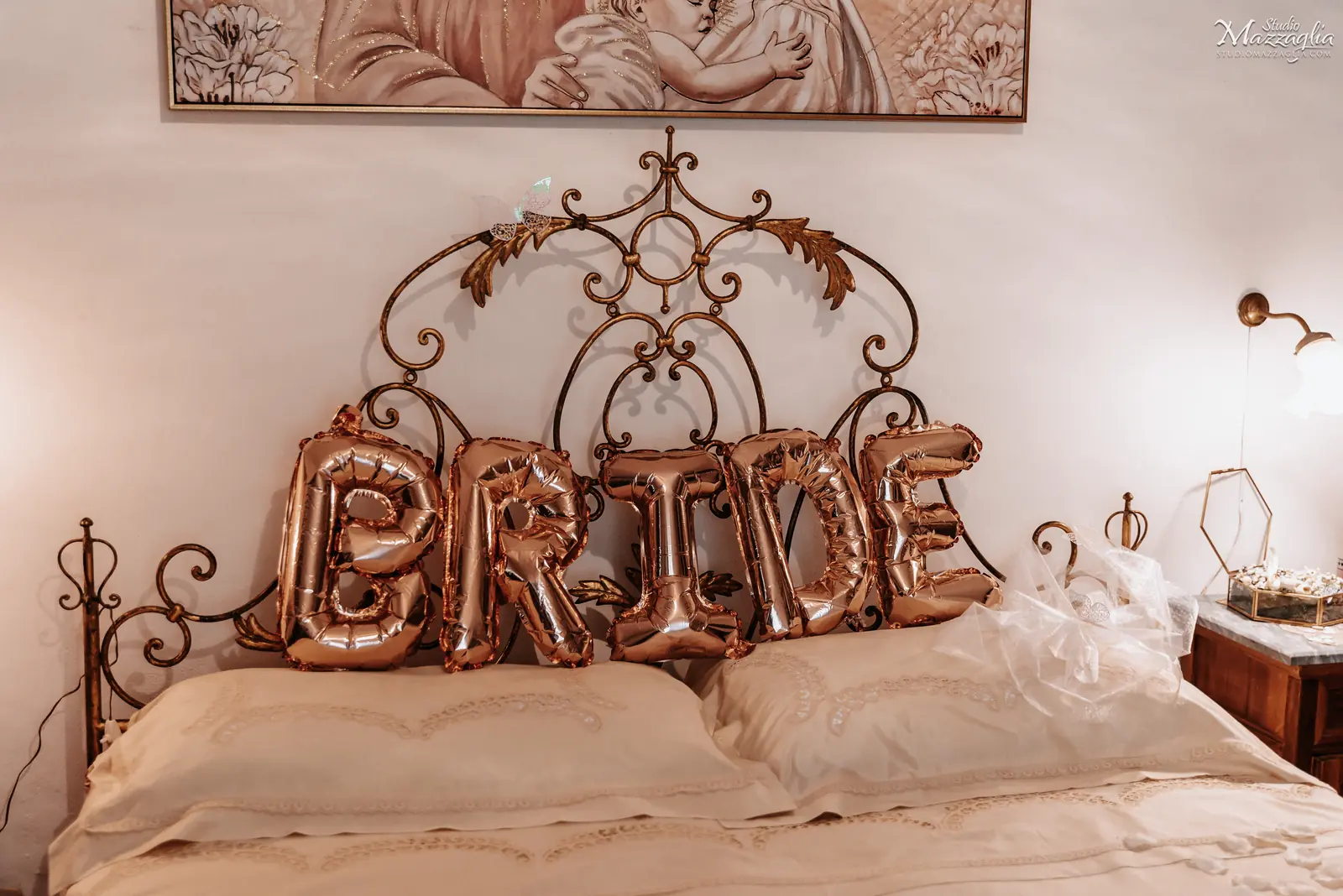 Allestimento camera della sposa