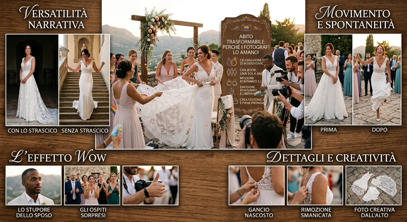 Abito da Sposa Trasformabile: Perché è il Preferito dei Fotografi per il Matrimonio