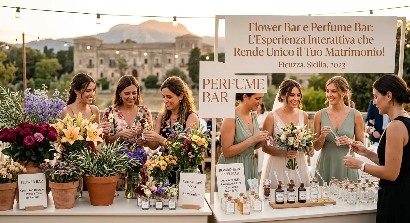 Flower Bar e Perfume Bar: L’Esperienza Interattiva che Rende Unico il Tuo Matrimonio